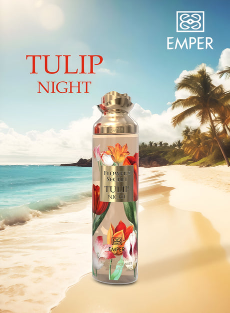 Flower's Secret Tulip Night SET Fragrance Mist  & Moisturizing Lotion (250ml ea) - The Perfect Gift Set for Any Date