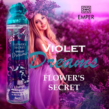 Flower's Secret Violet Dreams SET Fragrance Mist & Moisturizing Lotion 250ml ea - The Perfect Gift Set for Any Date