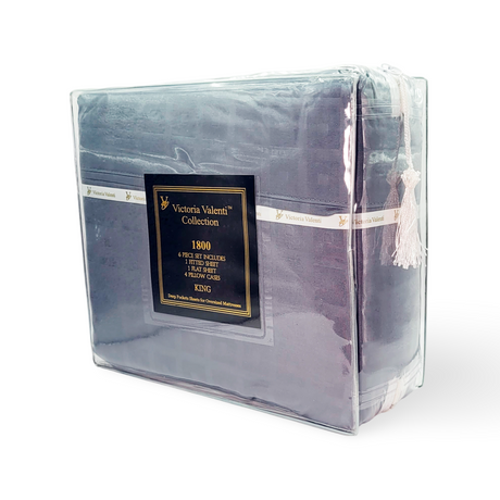 6 Piece of Premium King Sheet Set, 1800 counts & Deep Pockets - Super Soft -Gray