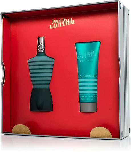 Jean Paul Gaultier Le Male Set - Eau de Parfum for Men 2.5Fl.oz - Shower Gel 2.5Fl.oz