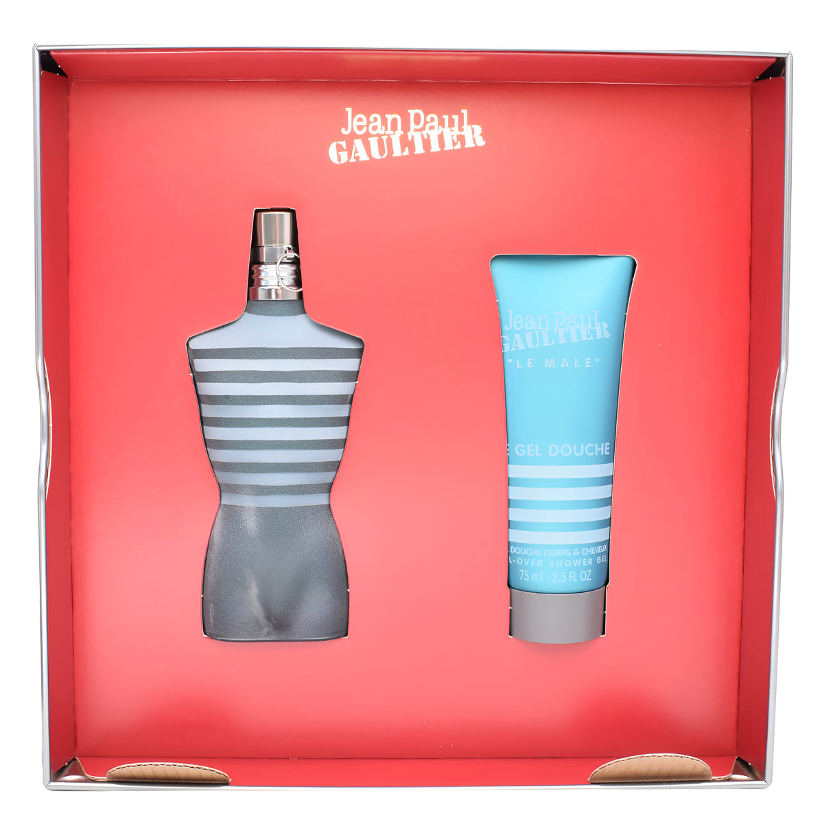 Jean Paul Gaultier Le Male Set - Eau de Parfum for Men 2.5Fl.oz - Shower Gel 2.5Fl.oz